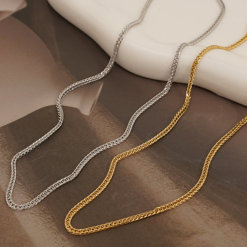 Load image 1 in gallery view. Gold Plating Clioro Stainless Steel Trendy Strand Style Necklace for women