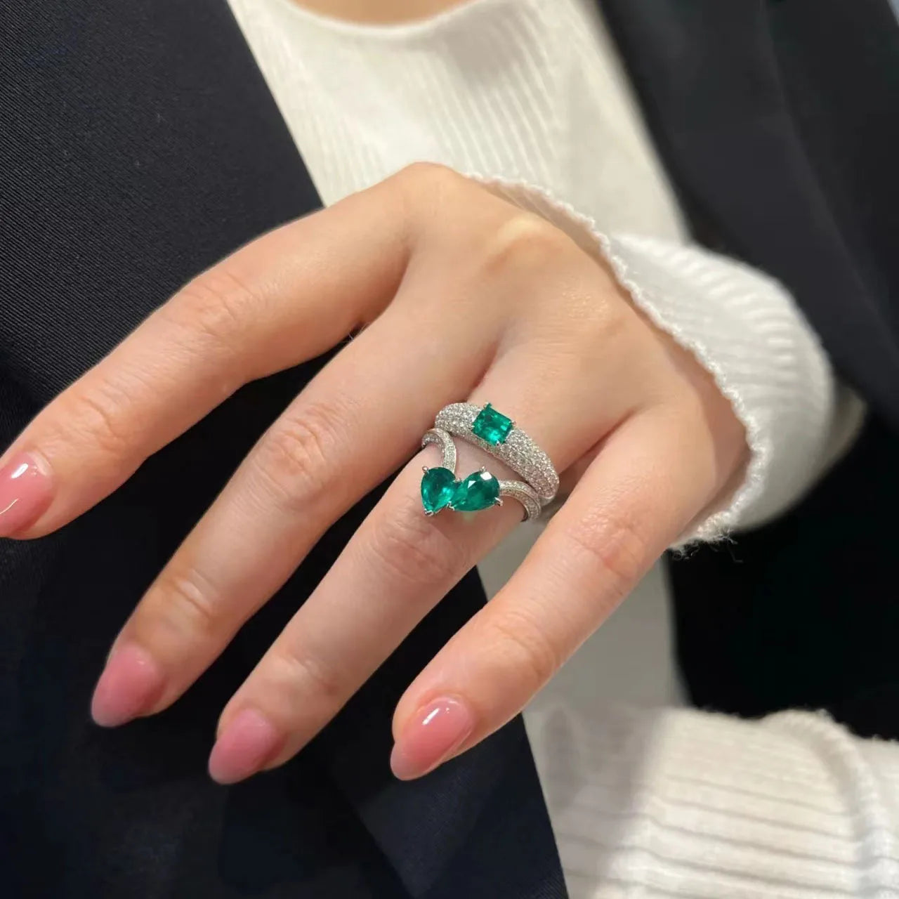 Luxurious Exquisite Fashion Geometric Shape Big Zircon Ring