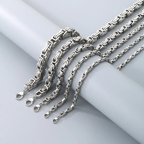 Load image 1 in gallery view. Party Glam Fashion Domineering Imperial Chain Stainless Steel Geometric Design Statement Necklace Men
