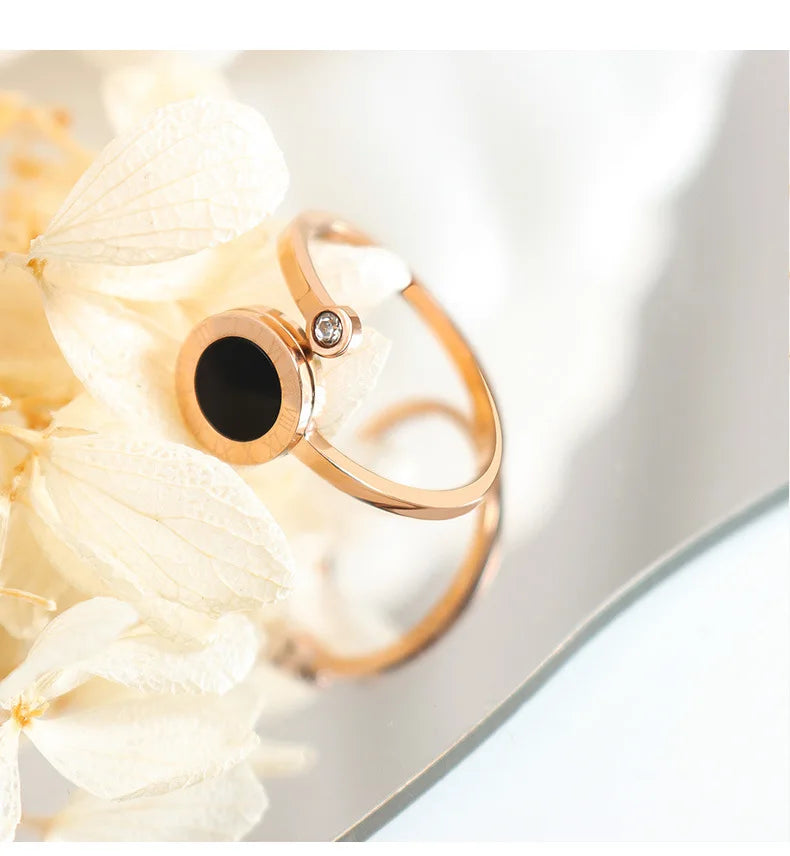 18K Gold Plated Rose Gold Plated  Stainless Steel Free Size Ring for women