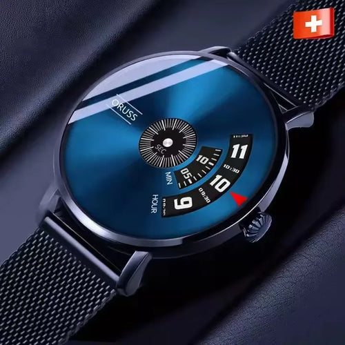 Load image 1 in gallery view. ORUSS 862 Waterproof Luxury Quartz Watch Black dial Stainless Steel Men’s Wristwatch (Copy) (Copy)