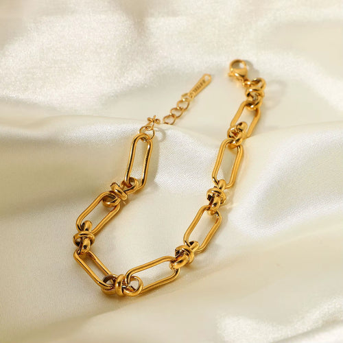 Load image 1 in gallery view. Luxury Fashion Charm 18K Gold Plated Chain Bracelet