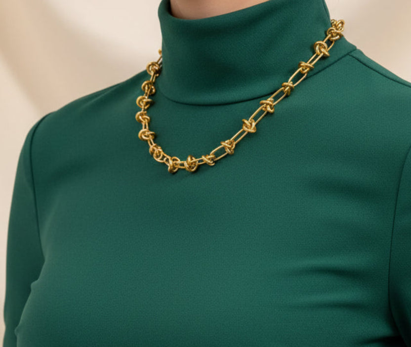18K Gold Plated  Vintage Unisex Tarnish-Free Link Chain Necklaces