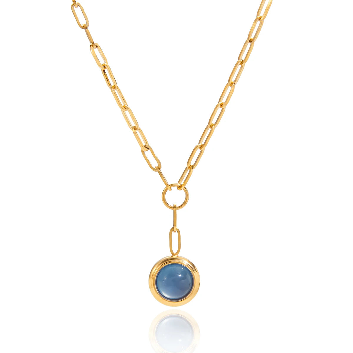 U Shape Round Moon Pendant, Necklace, Earring
