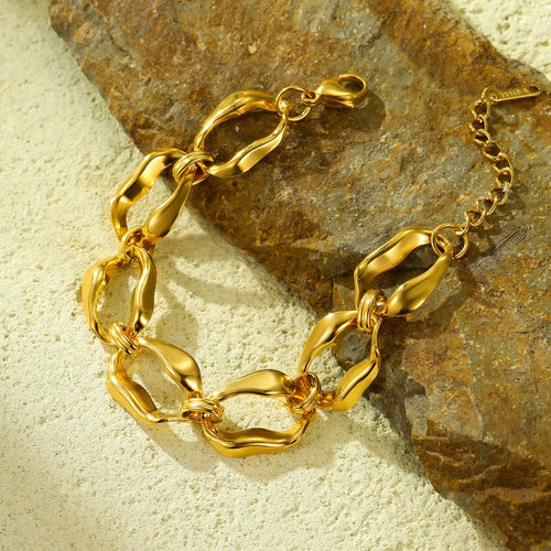 Load image 1 in gallery view. 18K Gold Plated Fashion Chain Bracelet