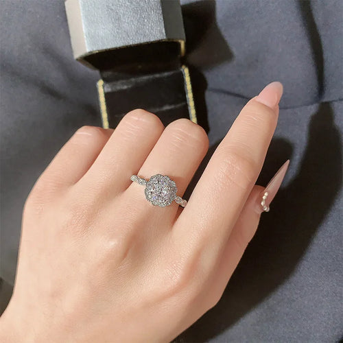 Load image 1 in gallery view. Platinum Plated Shine 3A Zircon Rings