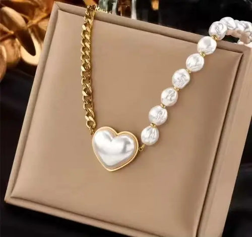 Load image 1 in gallery view. 18K Gold Plated Pearl Link Chain for Party