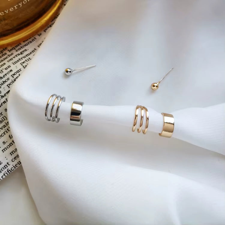Ear Cuffs Chunky Minimalist Ear Bone Clip Jewelry Cartilage Cuff Earring Gold Silver