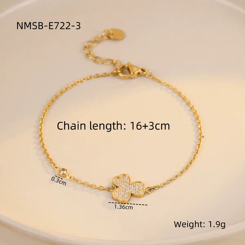 Load image 1 in gallery view. Gold Heart Zircon Tennis Bracelet PVD 18K Plated Stainless Steel Jewelry