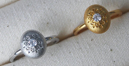 Load image 1 in gallery view. 18K Gold Plated Luxury Gold Brushed Snowflake Zircon Ring | Elegant Women’s Jewelry