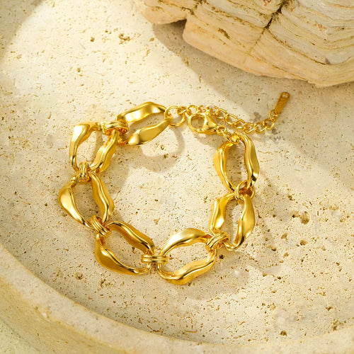 Load image 1 in gallery view. 18K Gold Plated Fashion Chain Bracelet