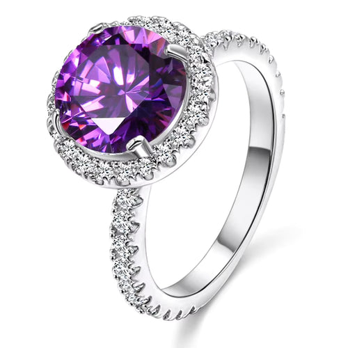 Load image 1 in gallery view. Moissanite Ring Zirconia Jewelry 18k White Gold Plated Rings For Women Wedding, Anniversary