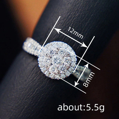 Load image 1 in gallery view. Silver Plated Crystal Cubic Zirconia Rings for Engagement Wedding for Women