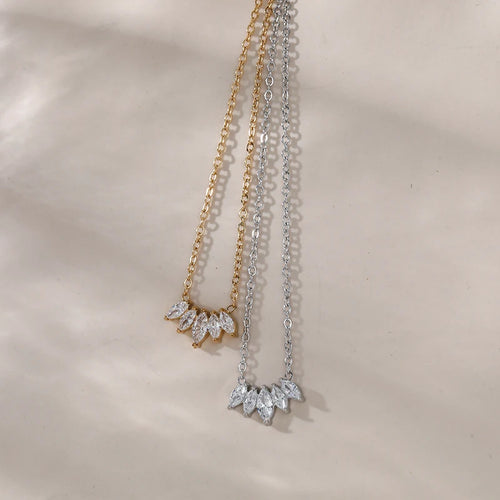 Load image 1 in gallery view. Gold Plated Zircon Pendent Chain Waterproof Necklace For Women Kids Teens