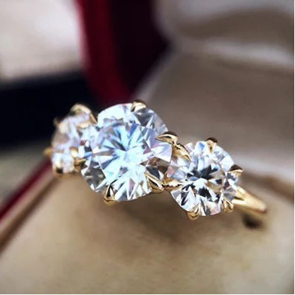 Load image 1 in gallery view. 3A Zircon Rings Platinum Plated