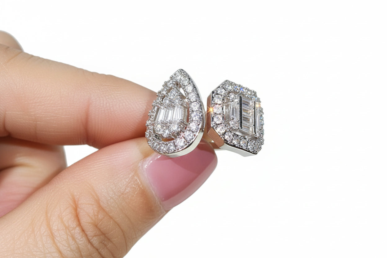 Zircon Platinum Plated Jewelry Set Necklace, Earrings and Ring