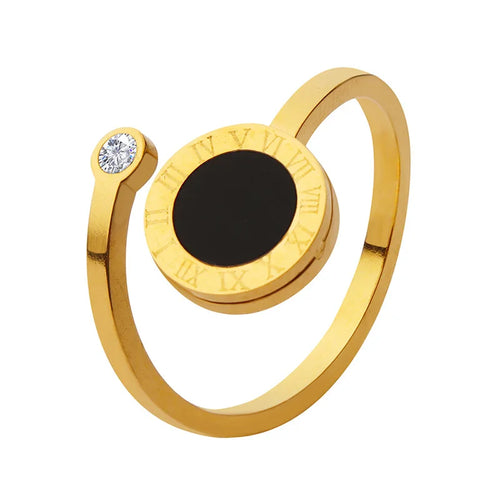 Load image 1 in gallery view. 18K Gold Plated Rose Gold Plated  Stainless Steel Free Size Ring for women