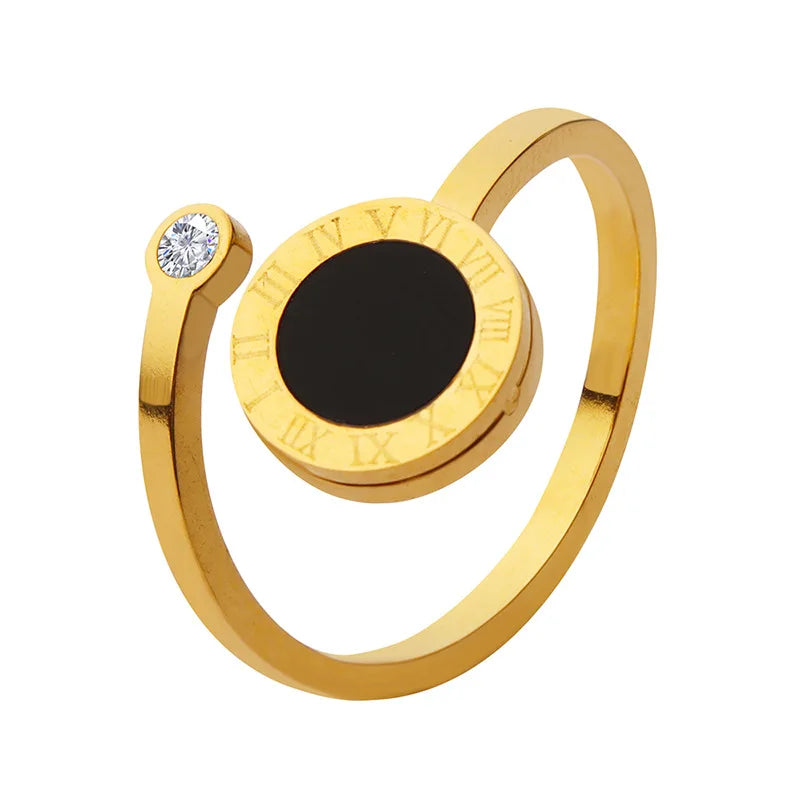 18K Gold Plated Rose Gold Plated  Stainless Steel Free Size Ring for women