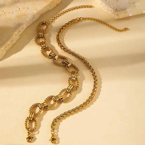 Load image 1 in gallery view. 18K Gold Plated Luxury Fashion Charm Chain Bracelet