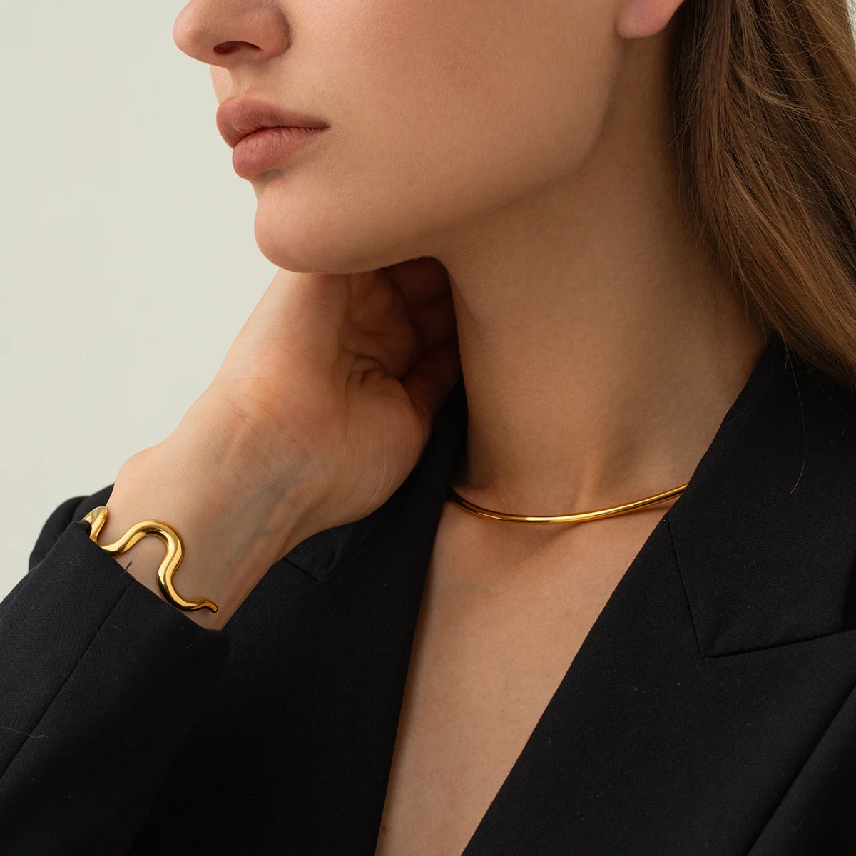 Choker Necklace Stacking 3mm Smooth Collar Neck Choker