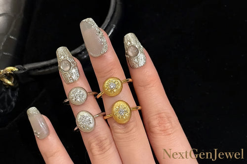 Load image 1 in gallery view. 18K Gold Plated Luxury Gold Brushed Snowflake Zircon Ring | Elegant Women’s Jewelry