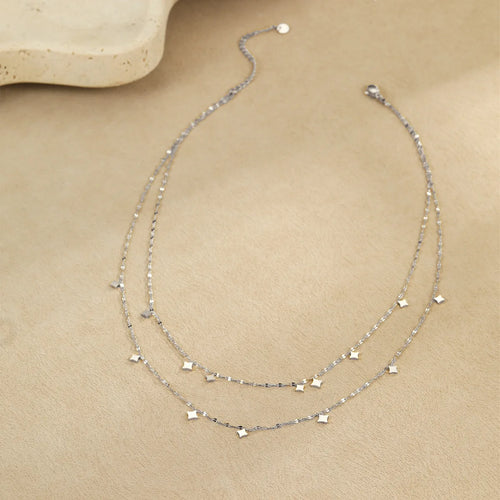 Load image 1 in gallery view. 14K Gold Plated Double Layer Stainless Steel Layered Choker Chain Necklace for Women