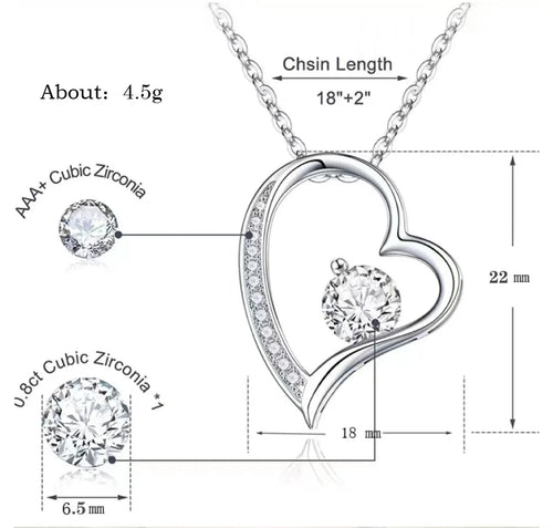 Load image 1 in gallery view. Minimalist 14K Gold Plated Diamond Necklace Love Heart Pendant