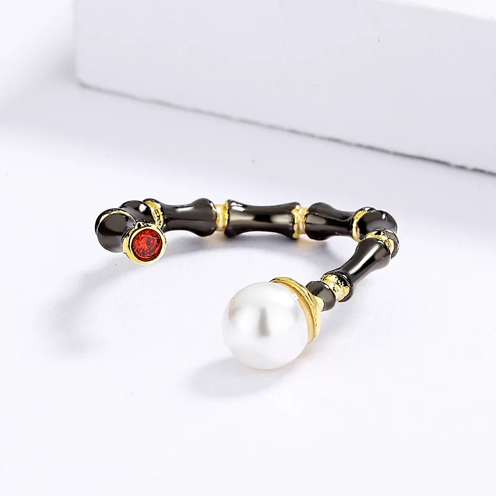 Handmade Antique Colored Pearl Ring for Women