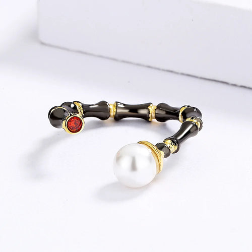 Load image 1 in gallery view. Handmade Antique Colored Pearl Ring for Women