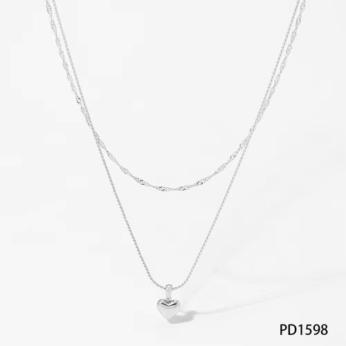 Load image 1 in gallery view. Gold Plated Hypoallergenic Heart Pendant  Necklaces for Women Kids Children