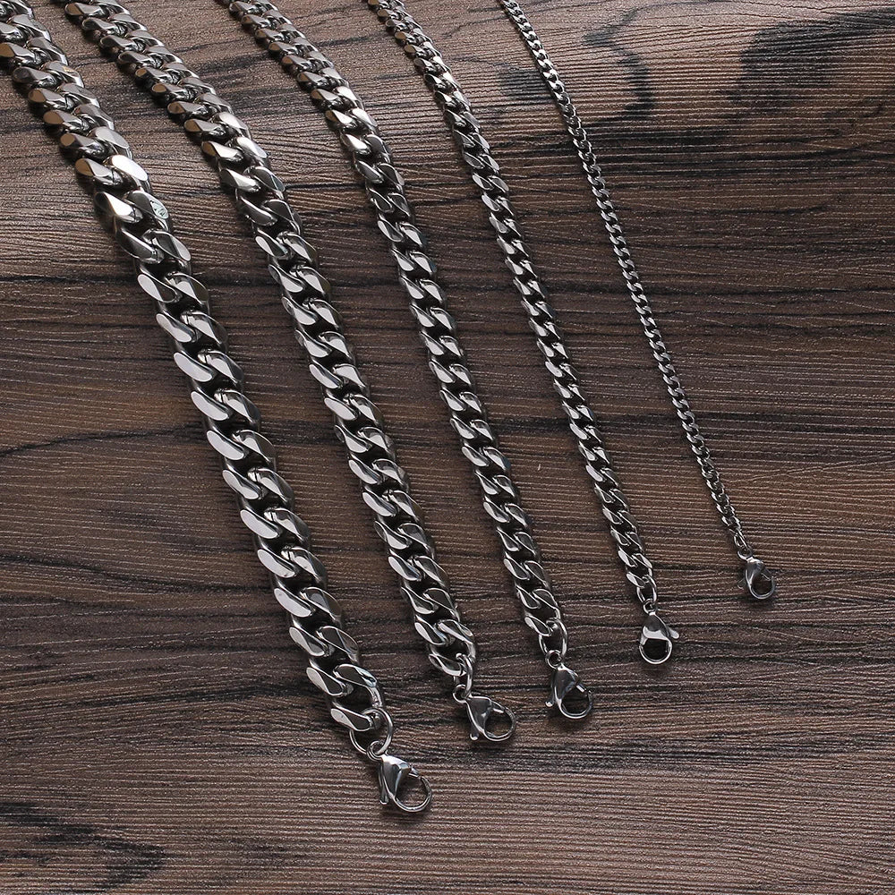 Men's Stainless Steel Miami Cuban Link Chain Hip Hop