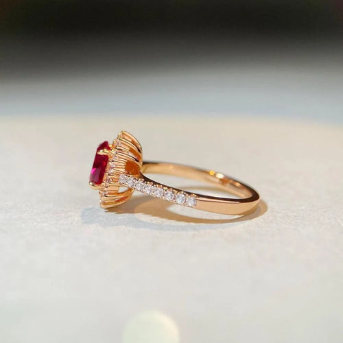 Load image 1 in gallery view. 925 Sterling Silver Ruby Sapphire Ring – Simulated Gemstone Promise Wedding Anniversary Ring for Women