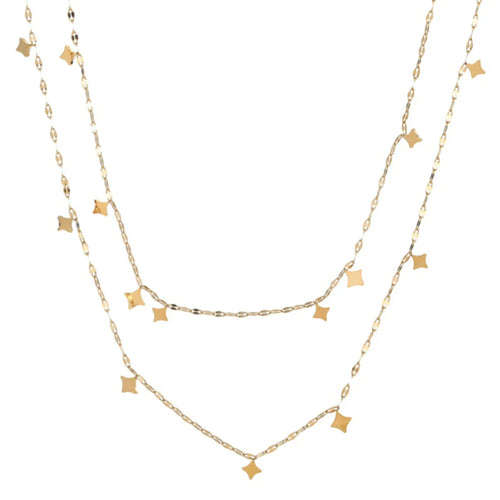 Load image 1 in gallery view. 14K Gold Plated Double Layer Stainless Steel Layered Choker Chain Necklace for Women