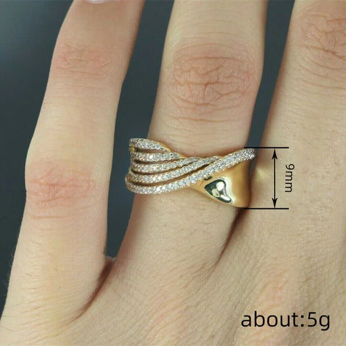 Load image 1 in gallery view. Gold Plated Custom Twist Cubic Zirconia Rings for Women Engagement