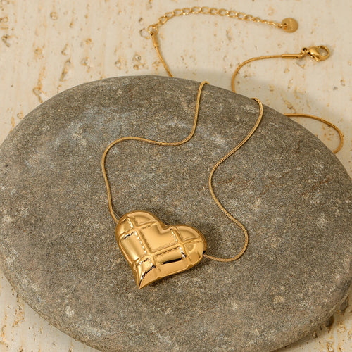 Load image 1 in gallery view. Gold Plated Dainty Heart Shape Pendant Anti-Tarnish Trendy Minimalist Necklaces  for Women