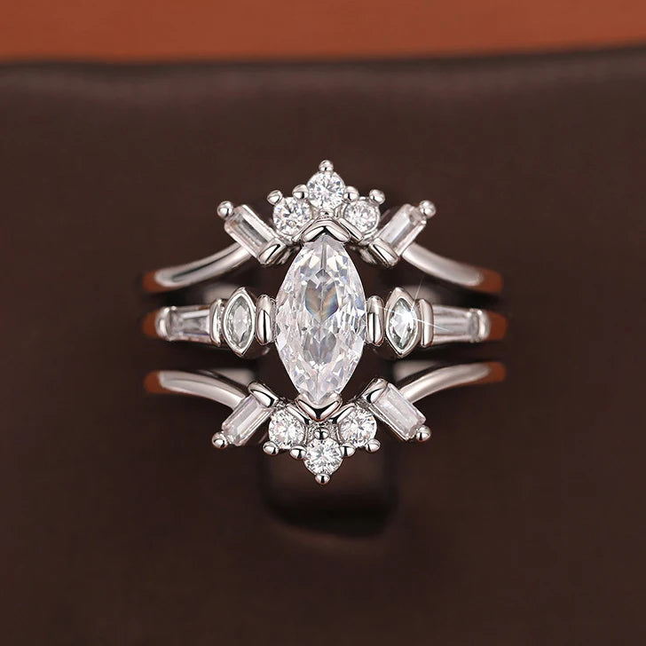 3Pcs Sets Silver Couple Rings