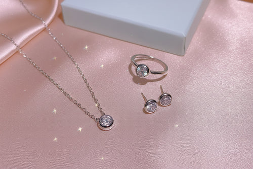 Load image 1 in gallery view. Classic Geometric Shine Square CZ Jewelry Set for Women