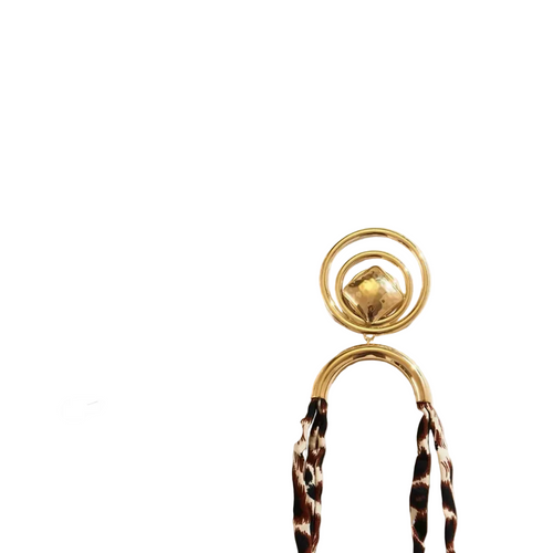 Load image 1 in gallery view. Gold Plated Waxed Cord Spiral Circle Pendant Pearl Star Shape Necklace for Anniversaries Party