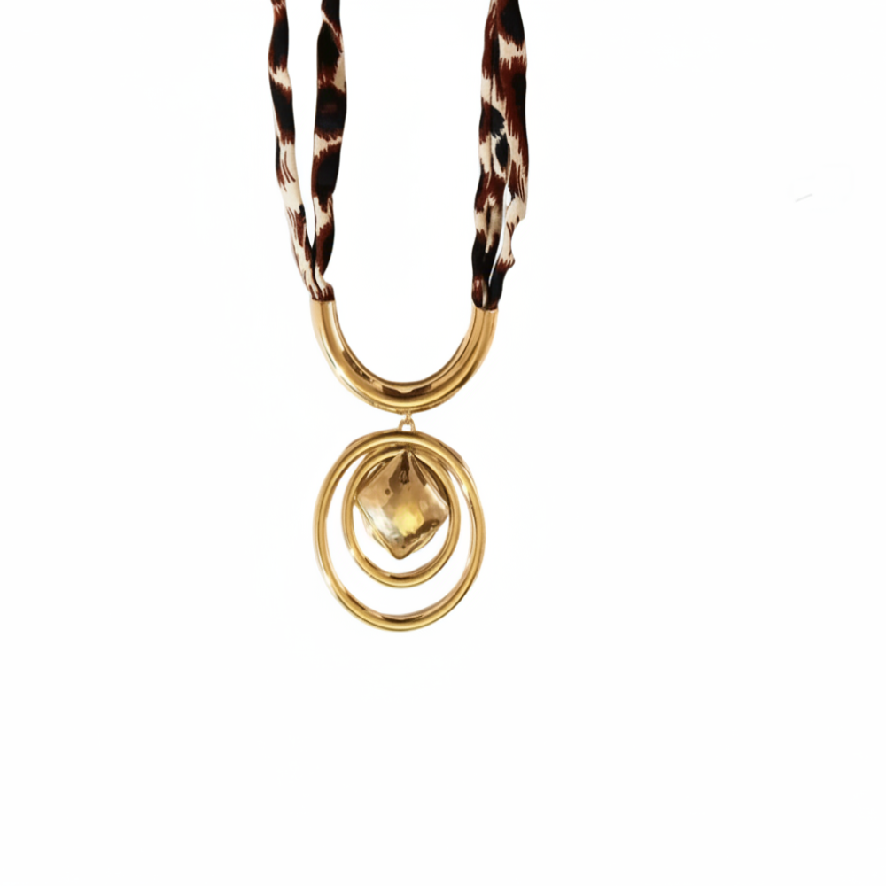 Gold Plated Waxed Cord Spiral Circle Pendant Pearl Star Shape Necklace for Anniversaries Party