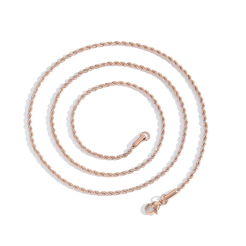 20 inch Customized Stainless Steel Link Chain for Men & Women 4mm-7mm Waterproof Gold Plated Wheat Necklace Imitation Pearl