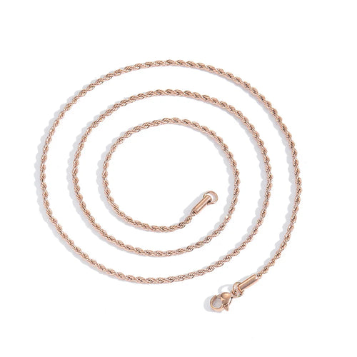 Load image 1 in gallery view. 20 inch Customized Stainless Steel Link Chain for Men & Women 4mm-7mm Waterproof Gold Plated Wheat Necklace Imitation Pearl