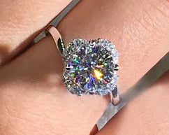 925 sterling silver with platinum Elegant Vintage 3A Zircon Rings