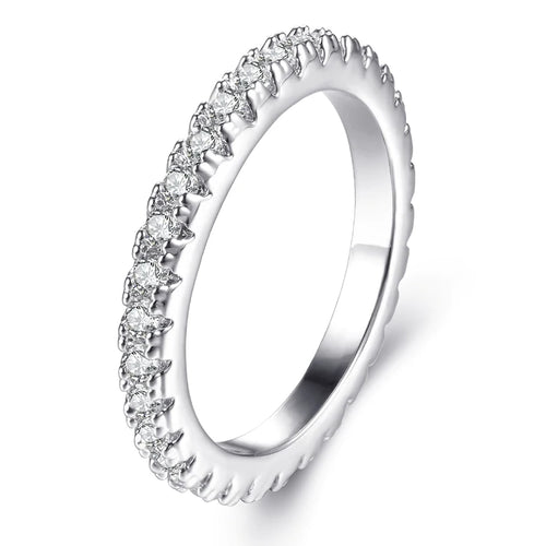 Load image 1 in gallery view. 925 Sterling Silver Zircon Jewelry Simple Ring 925 Silver Silver Women Wedding Cubic Zirconia Ring for Women
