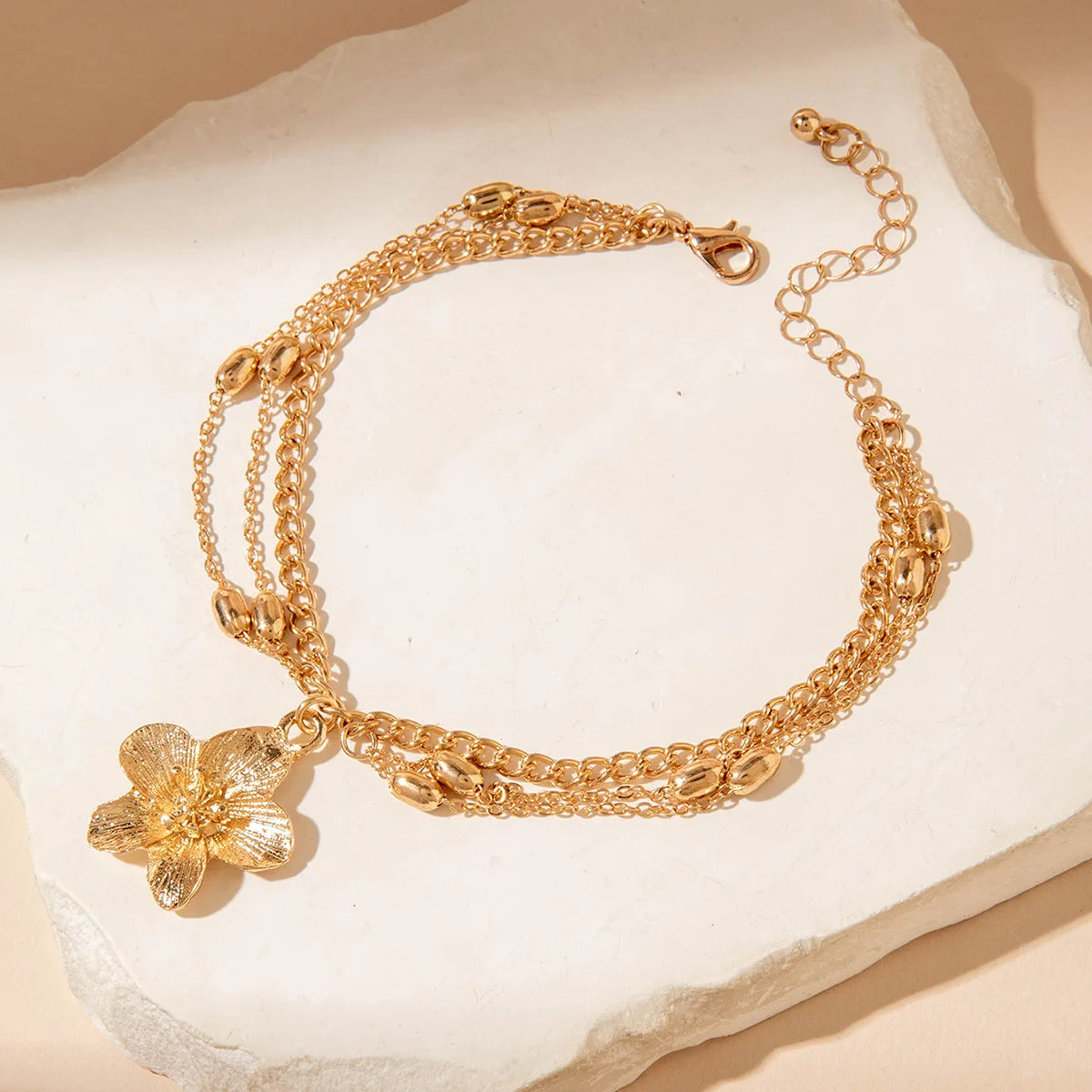 Gold Plated Flower Women's Anklet