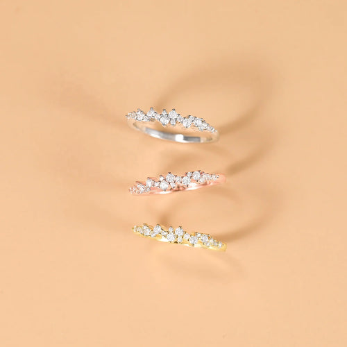Load image 1 in gallery view. Rose Gold Plated Cubic Zirconia Ring for women Wedding Silver Plated, Gold Plated