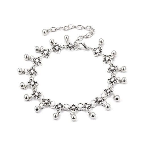 Load image 1 in gallery view. 18k Gold Plated Anklet Vintage Silver Beach Anklets for Women Adjustable