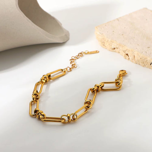 Load image 1 in gallery view. Luxury Fashion Charm 18K Gold Plated Chain Bracelet