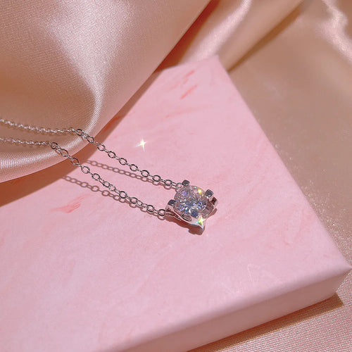 Load image 1 in gallery view. Elegant Shine Geometric Zircon Necklace Set Platinum Plated Fashion Jewelry