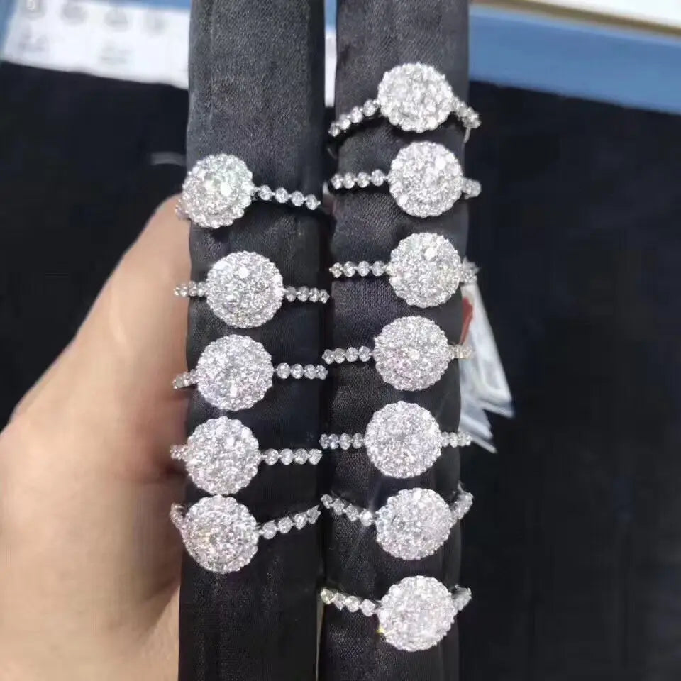 Platinum Plated Zircon Wedding Rings for Women
