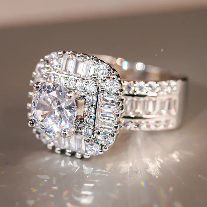 Crystal Cubic Zirconia Wedding Rings for Women